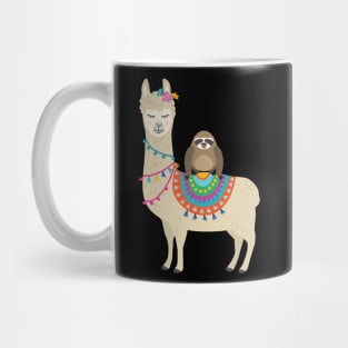 'Sloth Riding Llama' Funny Sloth Gift Mug